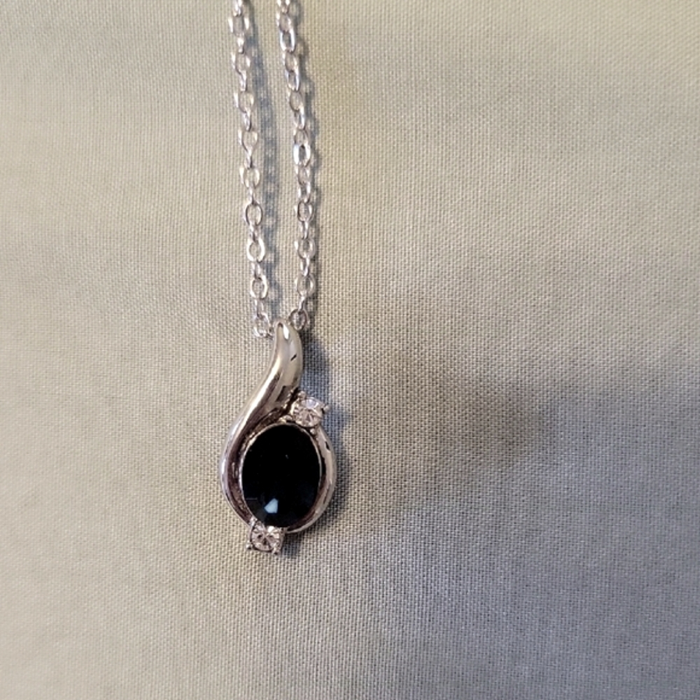 Elegant Annaleece Silver and Blue Pendant Necklace